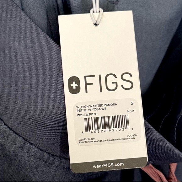 FIGS High Waisted Zamora Jogger Scrub Pants Heather Denim Small Petite NEW - Picture 7 of 7